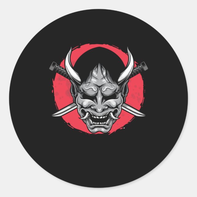 Katana Japan Swords Japanese Art Ninja Samurai Gif Classic Round Sticker (Front)