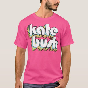 Kate Bush Retro Rainbow Typography Faded Style T-Shirt