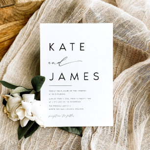KATE Elegant Minimalist Simple Wedding Invitation