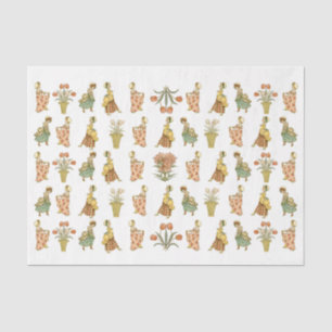 Kate Greenaway Victorian Girl Flower Vintage Child Tissue Paper