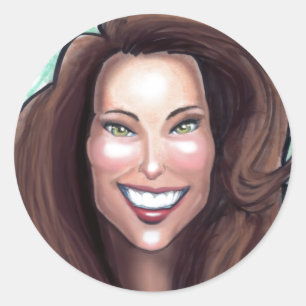 Kate Middleton Caricature Classic Round Sticker