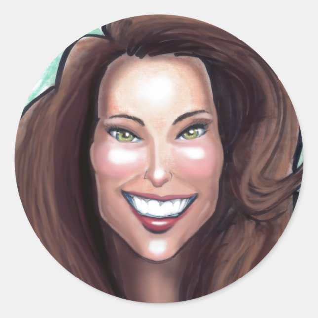 Kate Middleton Caricature Classic Round Sticker (Front)