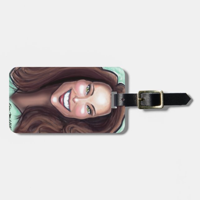 Kate Middleton Caricature Luggage Tag (Front Horizontal)
