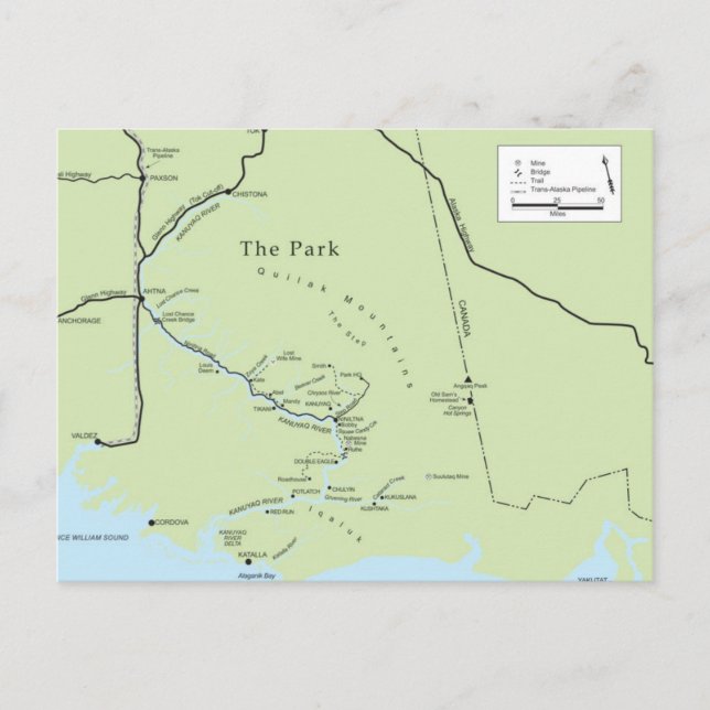 Kate Shugak's Park postcard (Front)