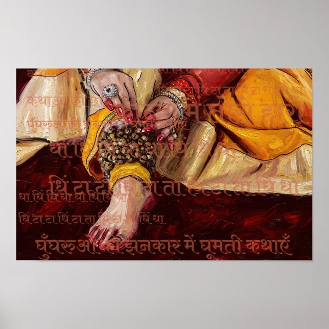 Kathak Ghungroo Ritual Classical Dance Heritage  Poster (Front)