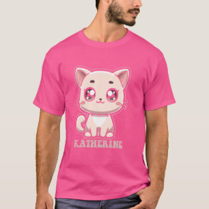 Katherine Cute Kitty Cat Design for Girls Name Kat T-Shirt