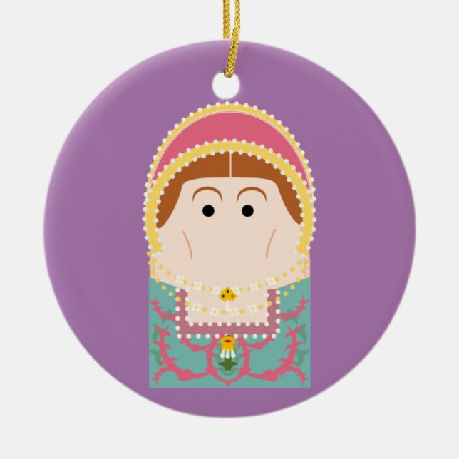 Katherine Parr Tudor Queen Ceramic Tree Decoration (Front)