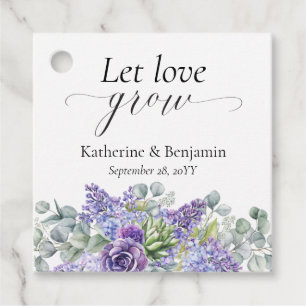 Katherine Personalised Purple Succulent Wedding Favour Tags
