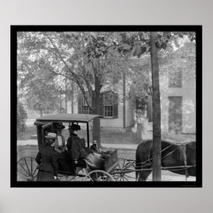 Katherine Wright in a Carriage in Dayton, OH 1898 Poster