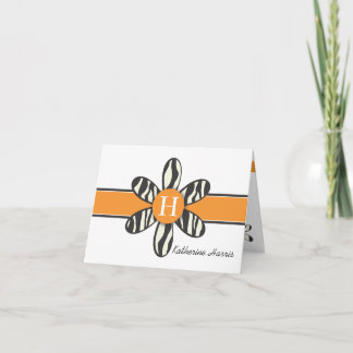 Katherine - Zebra and Orange Thank You Card