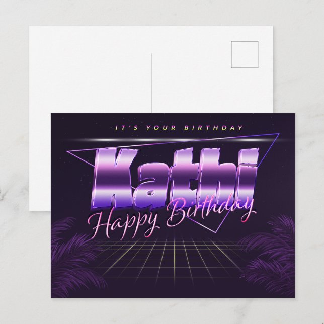 Kathi Name First Name pura postcard Birthday (Front/Back)
