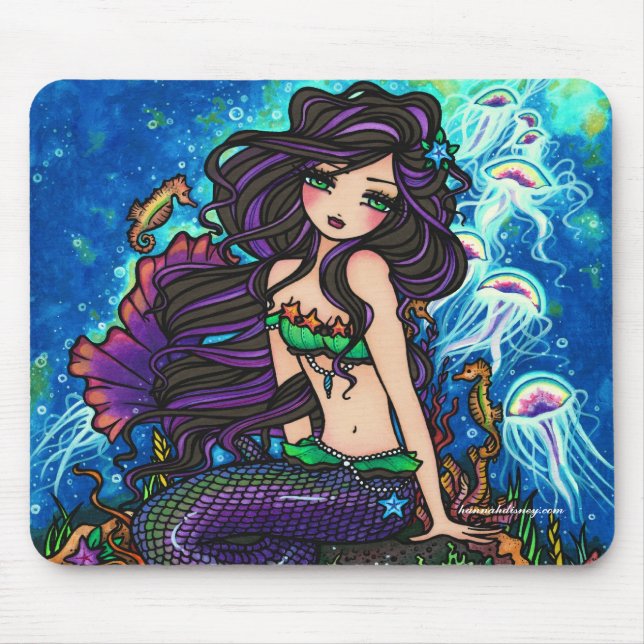 "Kathleen" Mermaid and Jellyfish Mousepad (Front)