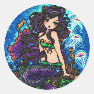 "Kathleen" Mermaid and Jellyfish Sticker