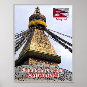 Kathmandu - Boudhanath Stupa - Nepal - Poster