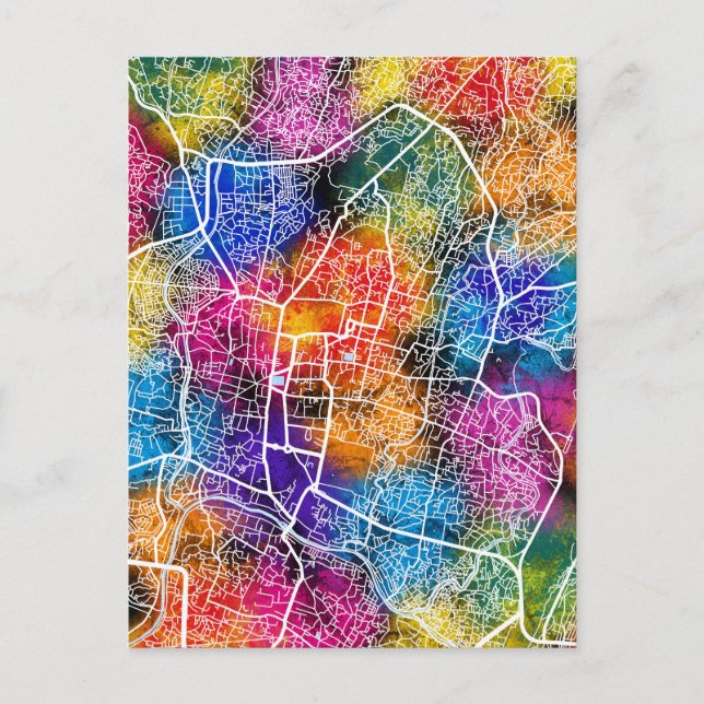 Kathmandu Nepal Map Postcard (Front)