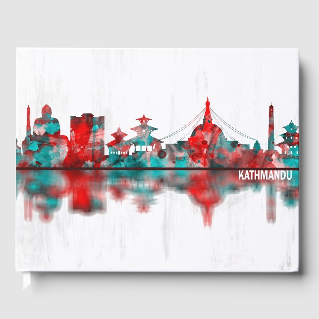 Kathmandu Nepal Skyline Guest Book (Front)