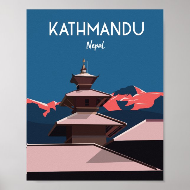 Kathmandu Nepal travel poster (Front)