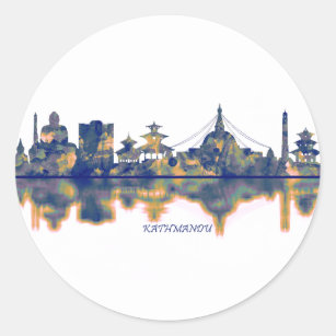 Kathmandu Skyline Classic Round Sticker