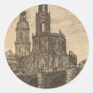 Katholische Hofkirche, Dresden Classic Round Sticker