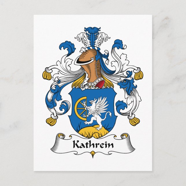 Kathrein Family Crest Postcard (Front)