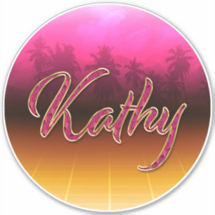 Kathy Vorname Name golden pink Aufkleber Sticker