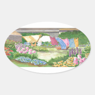 Kathy's Laundry on Monhegan Is. Me. Oval Sticker