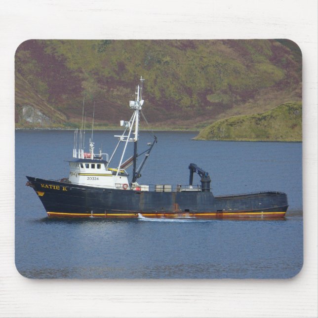 Katie K, Crab Boat in Dutch Harbour, Alaska Mouse Pad (Front)