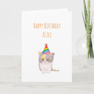 Katie kitten personalised birthday card