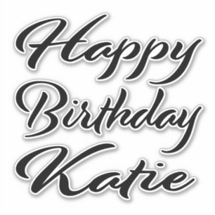 Katie Name Vorname black Sticker Geburtstag