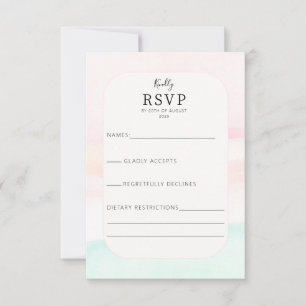 Katie - Pastel Watercolour Wedding RSVP Card