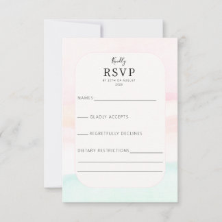 Katie - Pastel Watercolour Wedding RSVP Card