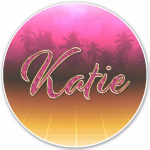 Katie Vorname Name golden pink Aufkleber Sticker