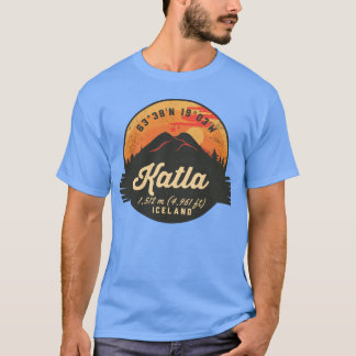 Katla Volcano Iceland Retro Sunset Hiking Camping T-Shirt