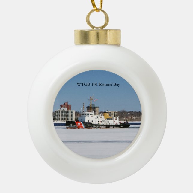 Katmai Bay ball or snowflake ornament (Front)