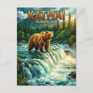 Katmai National Park Alaska Travel Postcard