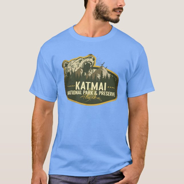 Katmai National Park And Preserve Alaska Retro Bad T-Shirt (Front)