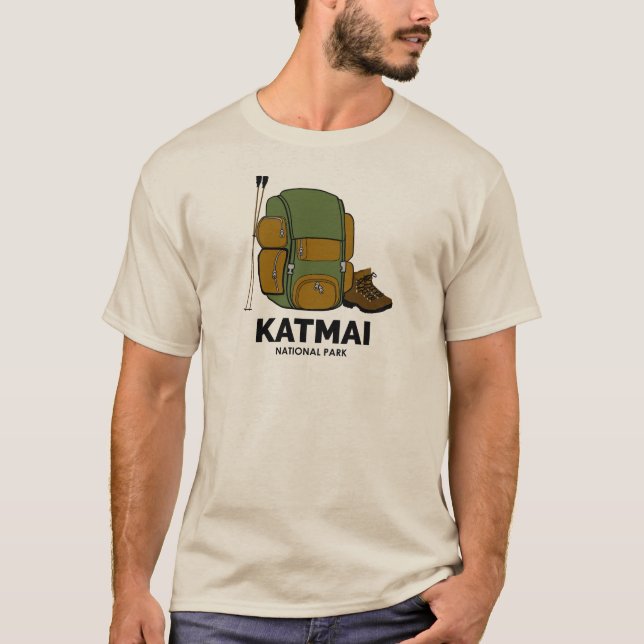 Katmai National Park Backpack T-Shirt (Front)
