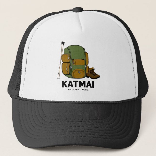 Katmai National Park Backpack Trucker Hat (Front)