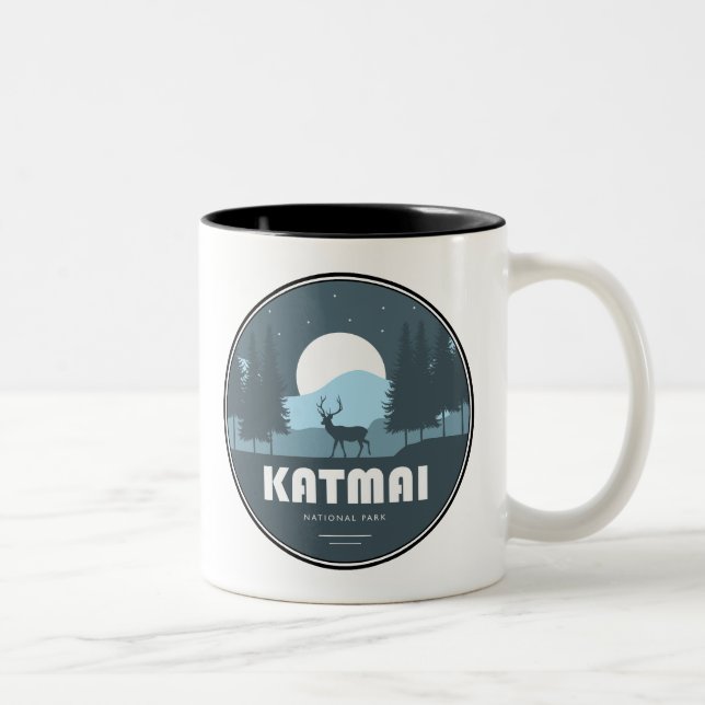 Katmai National Park Deer Two-Tone Coffee Mug (Right)