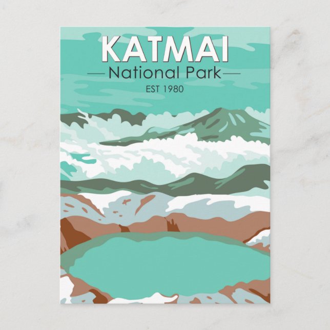 Katmai National Park Summit Crater Lake Alaska  Postcard (Front)