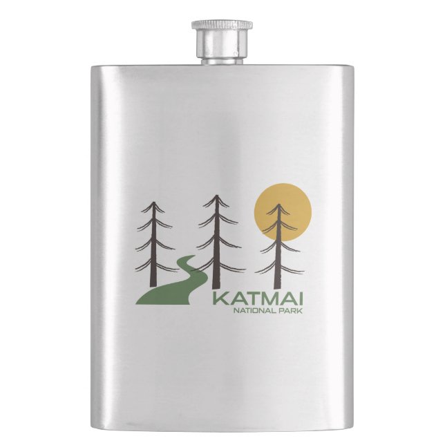 Katmai National Park Trail Hip Flask (Front)