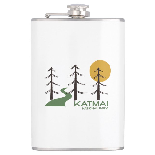 Katmai National Park Trail Hip Flask (Front)