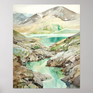 Katmai National Park Watercolor Poster