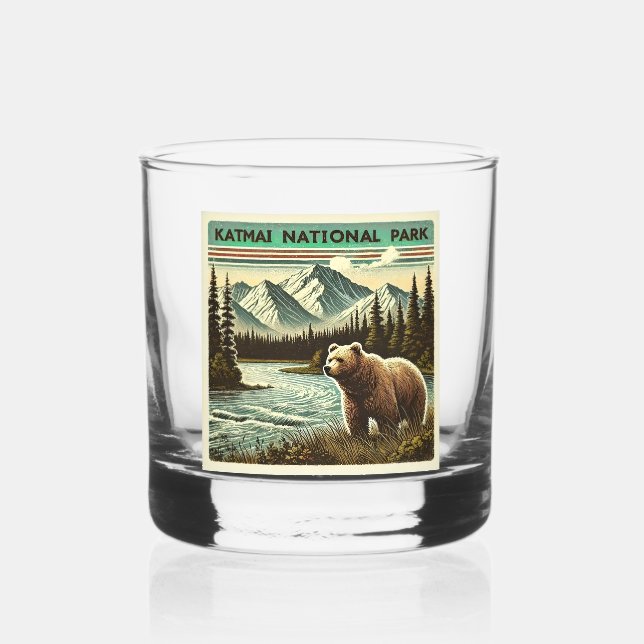 Katmai National Park Whiskey Glass (Back)