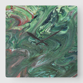 Katmandu 3 Mesmerising Green Abstract Wall Clock