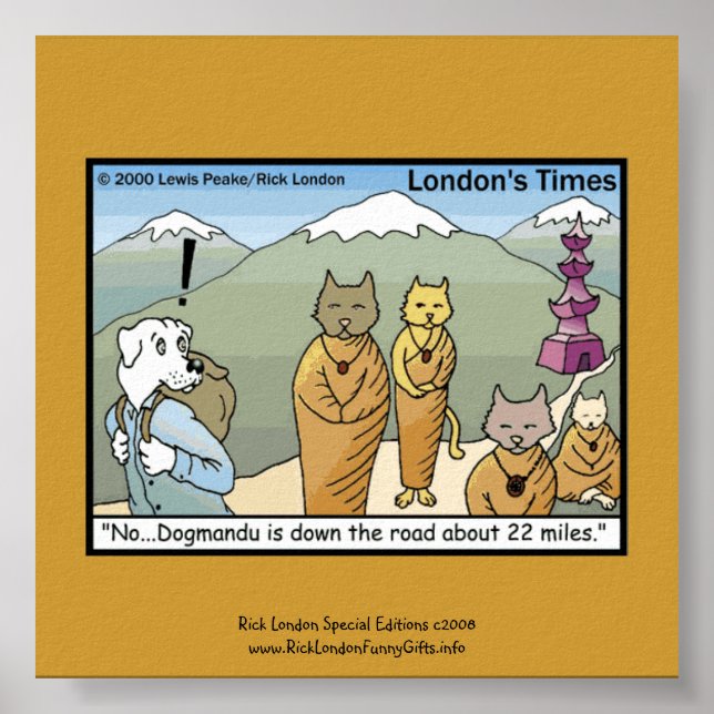 Katmandu & Dogmandu Cartoon Canvas Print (Front)