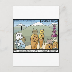 Katmandu Dogmandu Dog Vs Cat Funny Gifts & Tees Postcard