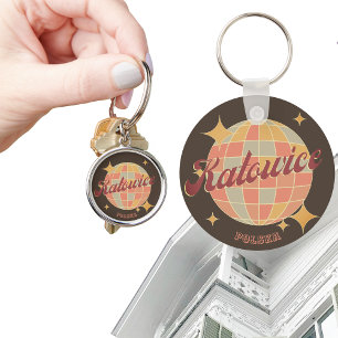 Katowice City Poland Retro Vintage Key Ring