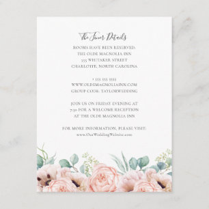 Katrina Pink Floral Wedding Guest Details Enclosure Card