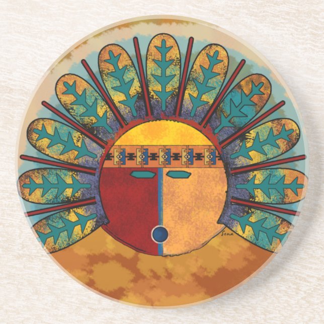 Katsina Sun Face Coaster (Front)
